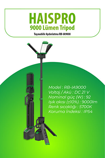 Tripod Aydınlatma Taşınabilir - 9000 Lümen(pilsiz)