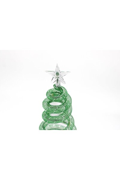 Mado Gallery Tabletop Spiral Christmas Tree 28cm Rotating LED Warm Light Indoor Outdoor Xmas Decor Parties-Green