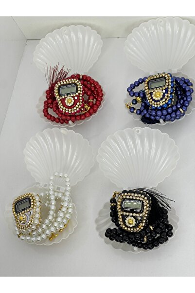 Markapolin Zikirmatik Pearl Prayer Beads with Stones in a Seashell Box, 99 Pieces