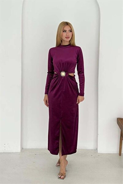 Dipmoda Γυναικείο φόρεμα με χαμηλή πλάτη Βελούδο DPK4392