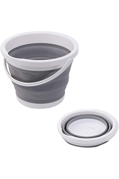 ddLUCK دلو قابل للطي فاخر سعة 10 لتر (رمادي)