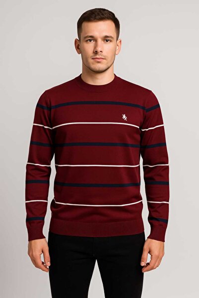 ANATOLIATEKSTILE Pulover Bărbați Tricotat – Model în Dungi, Casual-Elegant, C...