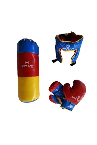SPARTAN Set de box pentru copii cu sac de box, echipament pentru cap și mănuș...