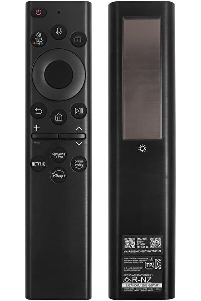 Generic جهاز تحكم عن بعد بديل يعمل بالطاقة الشمسية BN59-01385A لتلفزيون سامسونج الذكي مع صوت، USB-C، يعمل بالطاقة الشمسية، أسود