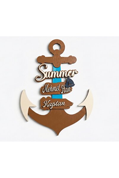 MK butik Kişiye Özel İsimli Gemi Çapa Çocuk Odası Kapı Süsü ve Duvar Dekoru -...
