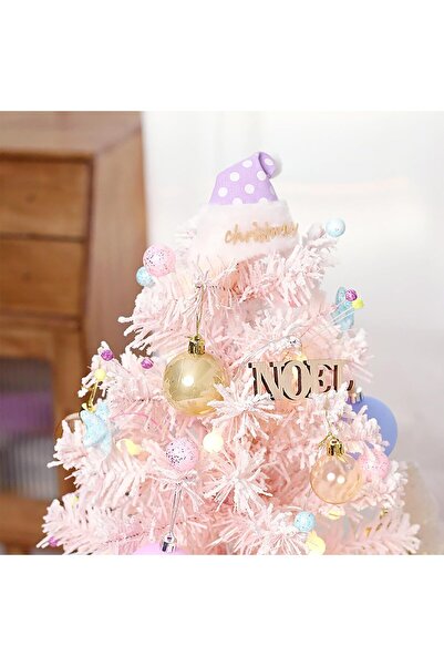 Mado Gallery Tabletop Mini Christmas Tree 45cm Rotating Music LED Light Ornament Home Office Decor Xmas-lightPink