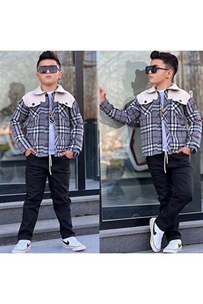 zavera for kids Boy's 3-Piece Holiday Set - Flannel Jacket - Cotton Body - Li...