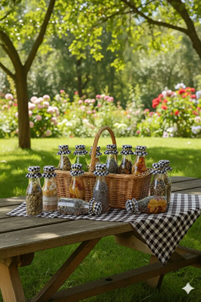 senmasy غطاء زجاجة / زخرفة برطمان صغير / قماش أسود اللون 50 قطعة