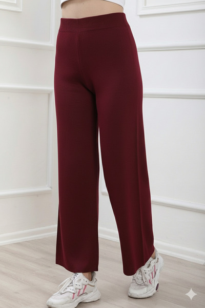 ÖZMODA Wide Leg Elastic Waist Knitwear Trousers