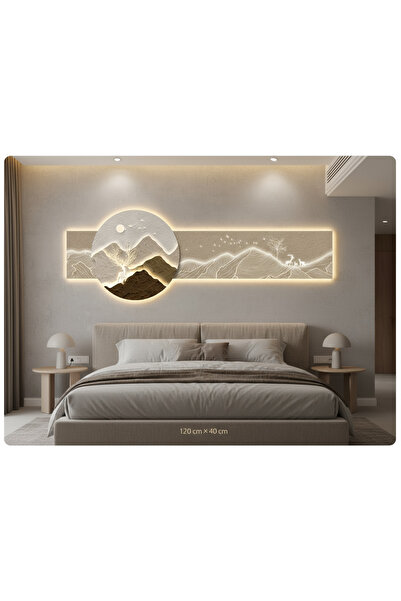 MARCINO Tablou Canvas MARCINO, 120x40 , Modern , Pentru Living , Dormitor , Hol , Margine Iluminata Led