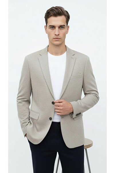 Plus Scorpion سترة بليزر رجالية من القماش المرن قصة ضيقة – أناقة كاجوال ومكتبية