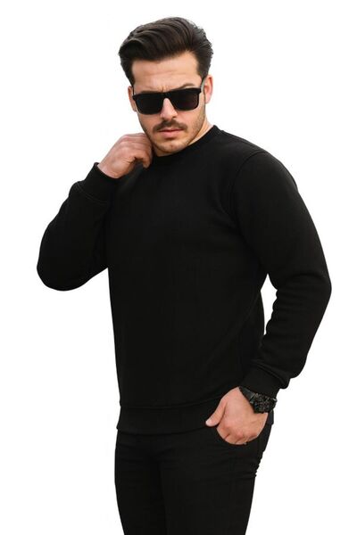 DeFacto Regular Fit Crew Neck Cotton Long Sleeve Soft Fleece Sweatshirt