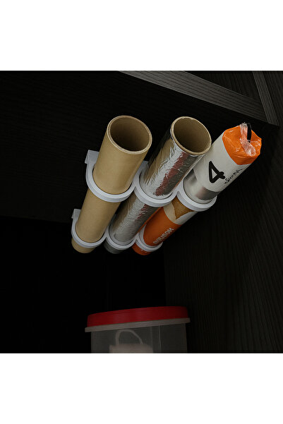 YAZAL3D حامل منظم للرول مكون من 3 أقسام، ورق خبز، رقائق، ورق مقاوم للزيت، حام...