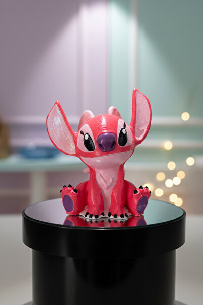 adanaçiçekliatölye ÇİZGİ FİLM KAHRAMANI STİTCH SEVGİLİSİ 17 CM ANGEL TAŞ HEYK...