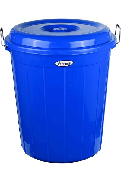 Esqube دلو أسطواني مع غطاء 50 لترًا أزرق