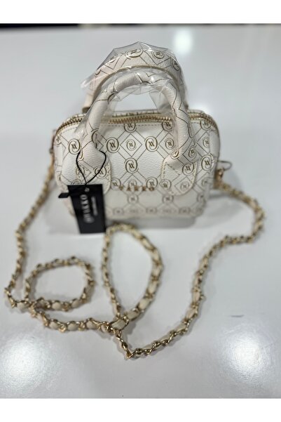 GKBUTİK mini çanta beyaz zincirli