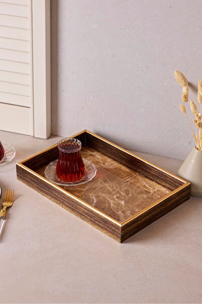 Perotti Turin Brown Marble Tray 22X33 cm