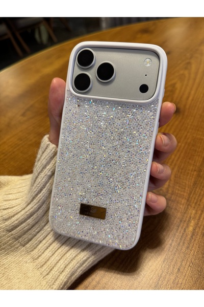 daystar غطاء هاتف أبيض مرصع بالجواهر متوافق مع آيفون 17 برو ماكس