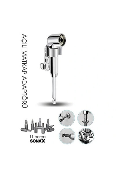 Genel Markalar 105° Açılı Matkap Adaptörü Seti – 1/4” Hex Şaftlı 11 Parça Çok...