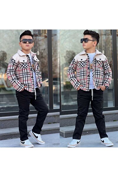 zavera for kids Σετ Παραμονής 3 τεμαχίων για αγόρια - Μπουφάν φανελένιο - Βαμ...