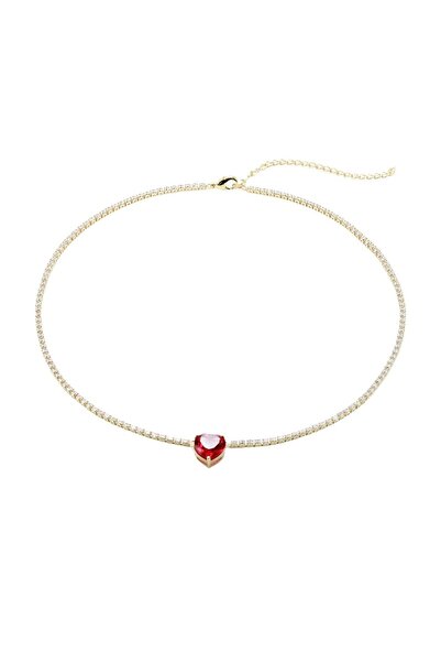 House of Crystals Colier tip Tennis cu Cristale Zirconia Placat cu Aur si Pan...