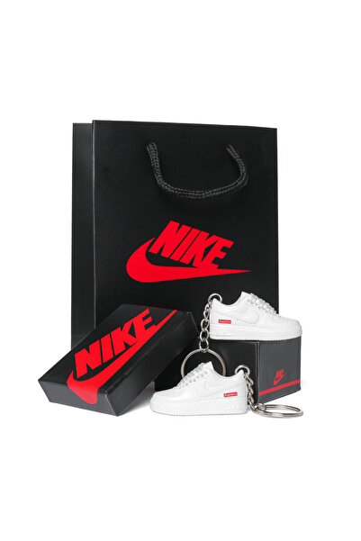 Supreme x Air Force 1 Low "White" Set Brelocuri, Cutie si Punga