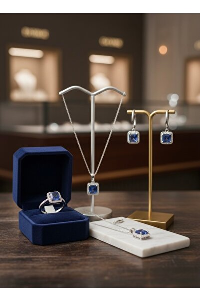 DURAN TAKI TASARIM Mistik Topaz Taşlı Gümüş Set
