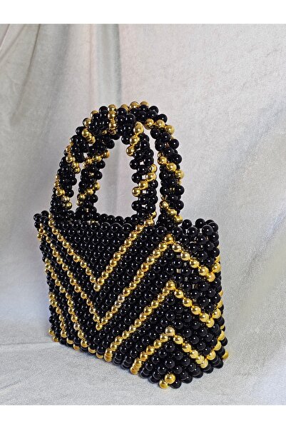 AGH Değerli Hediyeler Geometric Elegance: Black & Gold Zigzag Pattern Design ...