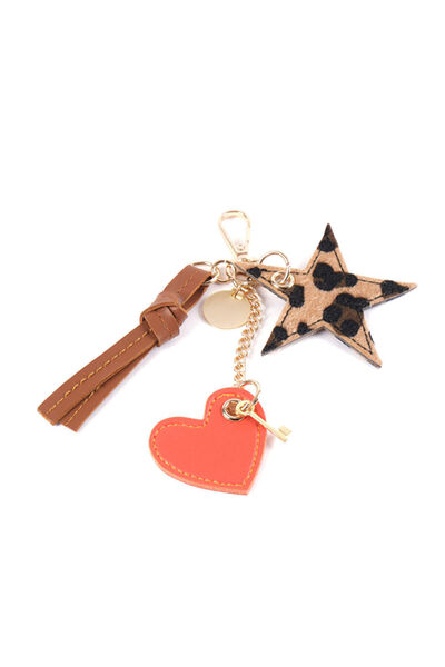 Faik Sönmez Leopar Kalp Kombinli Anahtarlık W26ANH002