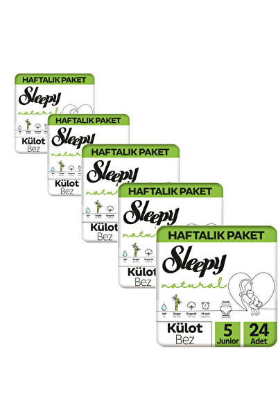 Sleepy Baby طقم اقتصادي طبيعي مقاس 5 جونيور 24 قطعة × 5 عبوات