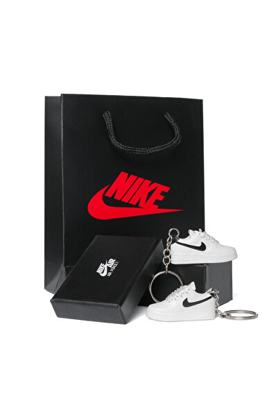 Nike Air Force 1 "Low" '07 "White/Black" Keychain Set, Box and Bag