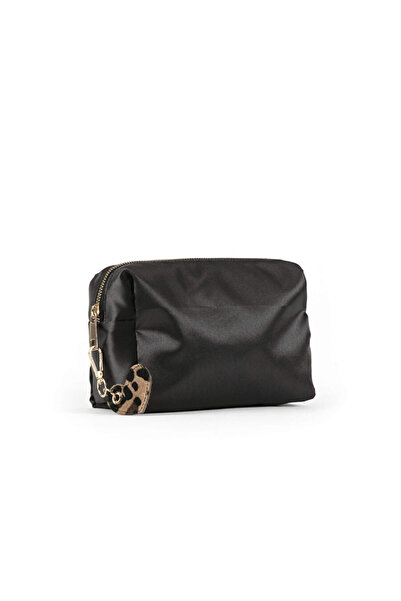 Faik Sönmez Siyah Kalp Kombinli Kozmetik Çanta W26CNT013