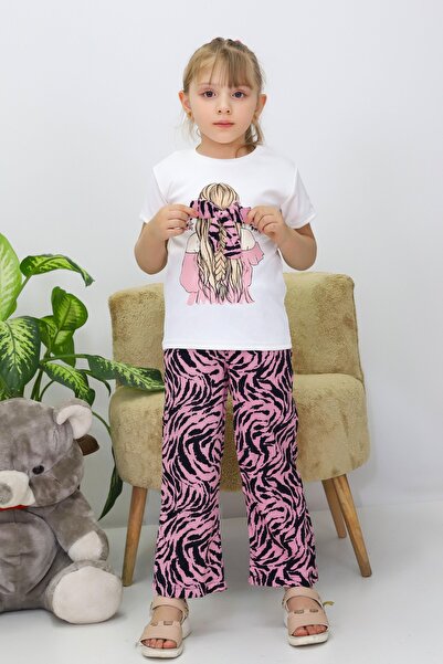 BeModal Tricou pentru fetiță set cu imprimeu Set din două piese cu pantaloni ...