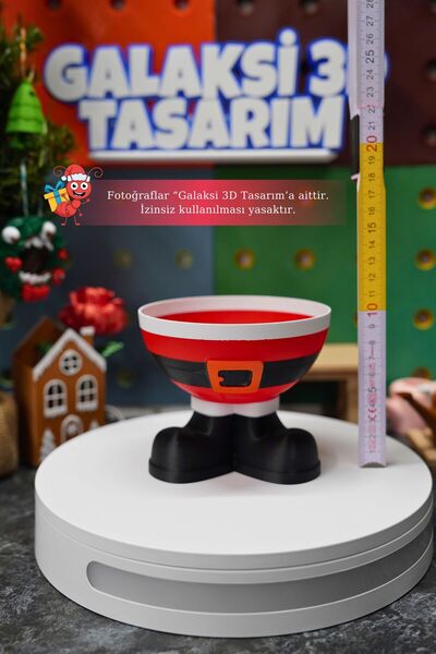 Galaksi 3D Noel Baba Şeklinde Kâse | Yılbaşı Dekor & Şekerlik