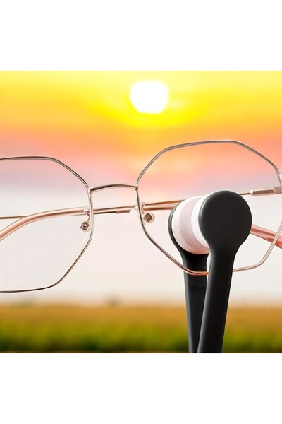 OEM Black leather glasses case and lens cleaning cloth set