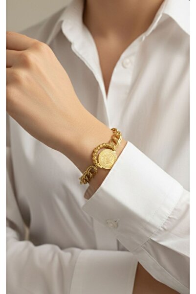 AKSESUARIM Women's Dorika Bulk Tughra Steel Bracelet