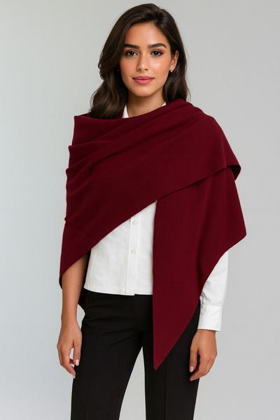 Sebir Moda Single Color Knitwear Triangle Shawl