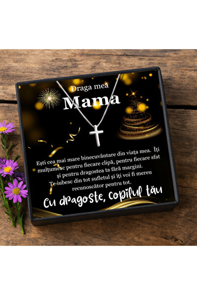 AVAMSI Mother's Set CR51B Necklace with Cross Pendant in 925 Silver Rhodium P...