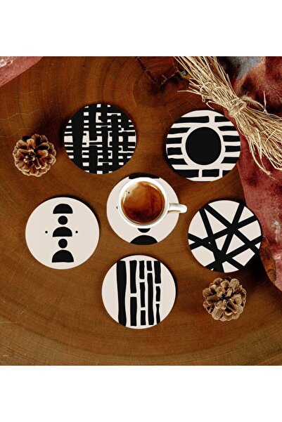 Twin Store Patterned Mdf Coasters 6 Pieces
