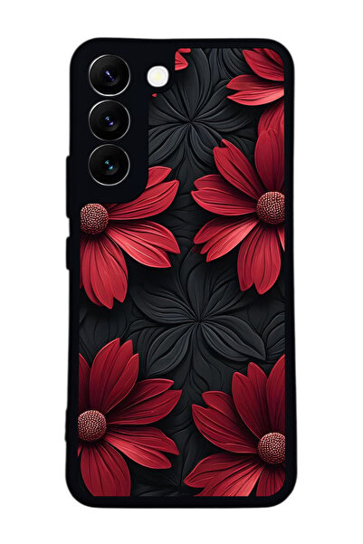 Aksel Kılıf متوافق مع هاتف سامسونج جالاكسي S22 مطبوع ، أسود غير لامع، سيليكون...