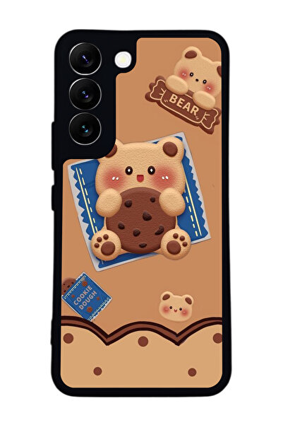 Aksel Kılıf متوافق مع هاتف سامسونج جالاكسي S22 مطبوع ، أسود غير لامع، سيليكون...