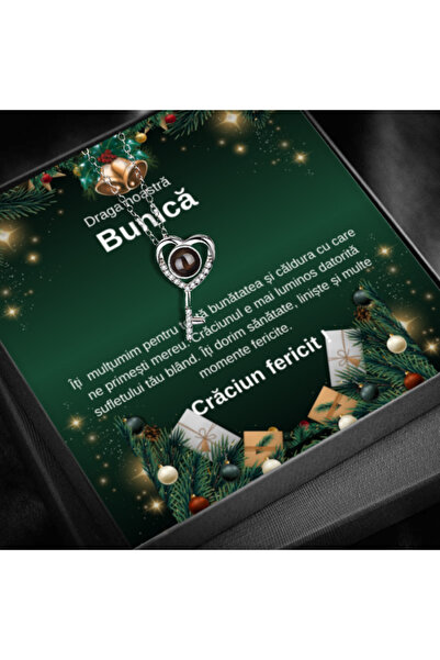 AVAMSI Christmas Gift Set Grandma Necklace with Key of Destiny Pendant in Rho...