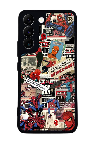 Aksel Kılıf متوافق مع هاتف سامسونج جالاكسي S22 مطبوع ، أسود غير لامع، سيليكون...