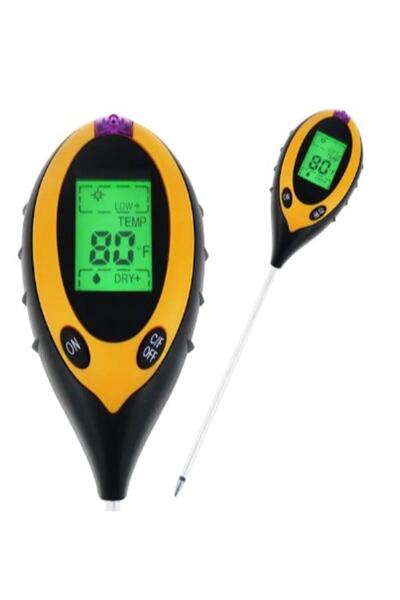 Saatistan Çok Fonksiyonlu Dijital Toprak Ölçüm Cihazı, pH, Nem, Işık ve Sıcaklık ölçer