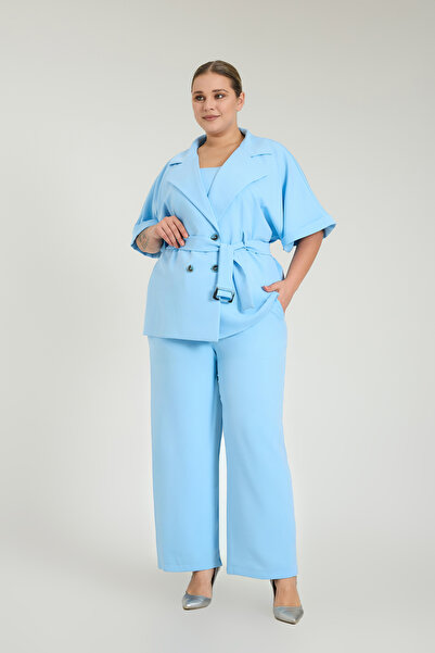 Zeyn KADIN ÜÇLÜ TAKIM GENİŞ PAÇA RAHAT KESİM OVERSIZE ŞIK GİYİM