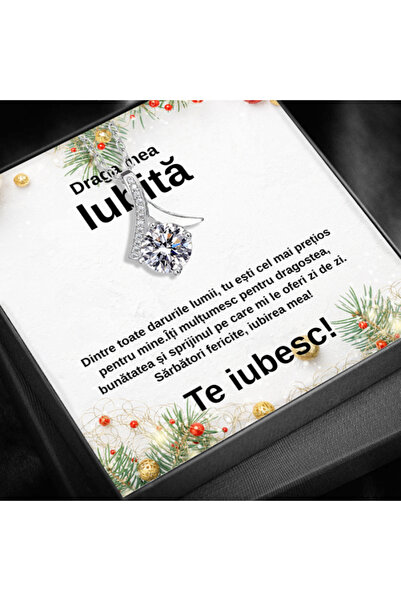 AVAMSI Set Cadou Craciun Iubita LD742M Colier cu Pandativ Talisman de lumina din Argint 925 placat cu rodiu
