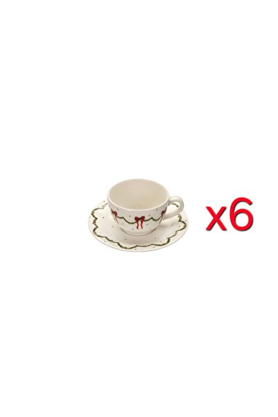 Porland Ruby Ribbonia Tabaklı Çay Fincanı 6'lı 215 cc
