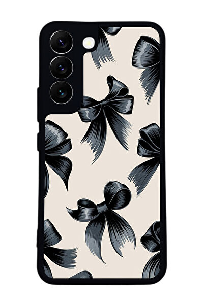 Aksel Kılıf متوافق مع هاتف سامسونج جالاكسي S22 مطبوع ، أسود غير لامع، سيليكون...