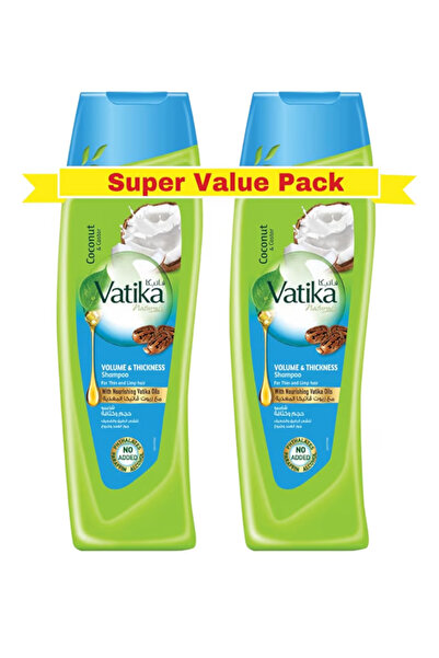 Vatika Naturals Volume & Thickness Shampoo 2x400 ml | Enriched with Coconut &...