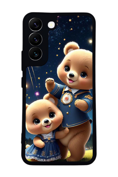 Aksel Kılıf متوافق مع هاتف سامسونج جالاكسي S22 مطبوع ، أسود غير لامع، سيليكون...